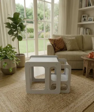 Kit Mesa y Silla infantil de madera segura niños