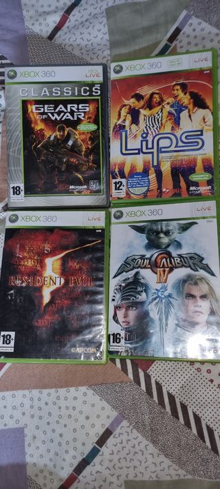 Lote 4 Juegos XBOX 360: Gears of War, Lips, Reside