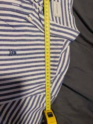 Camisa Escalpers Rayas Azul Talla 48 lino