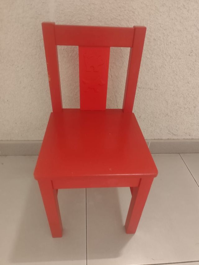 Juego de 2 sillas rojas infantiles