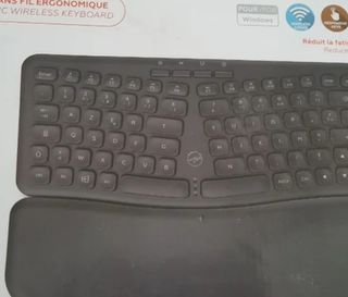 Teclado Inalámbrico Ergonómico AZERTY Negro