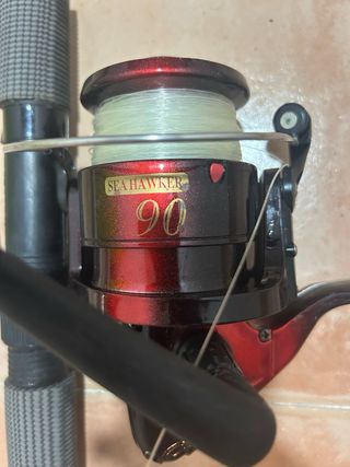 3 Cañas de pescar con carrete 