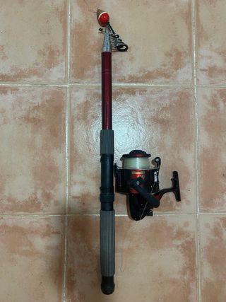 3 Cañas de pescar con carrete 