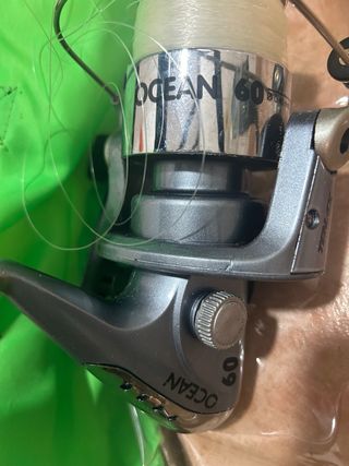 3 Cañas de pescar con carrete 