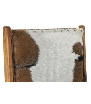 Butaca de madera de teca y piel de vaca