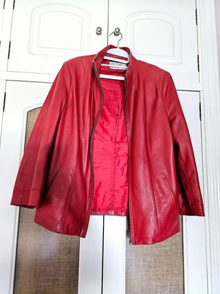 Chaqueta de Piel Roja 100%