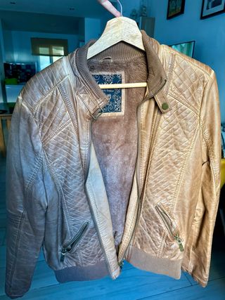 Chaqueta Biker Koroshi Marrón Talla XXL