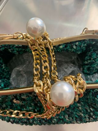 Borsa handmade verde e multicolore