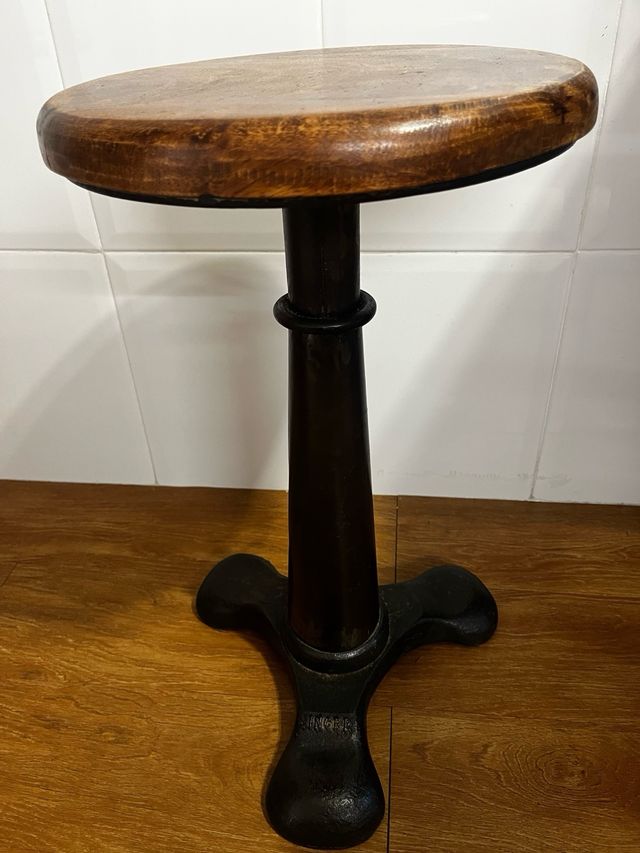 2 Taburetes Vintage Singer Madera y Metal