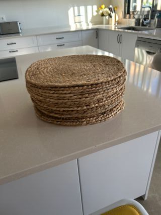 Conjunto bajoplatos fibra natural yute