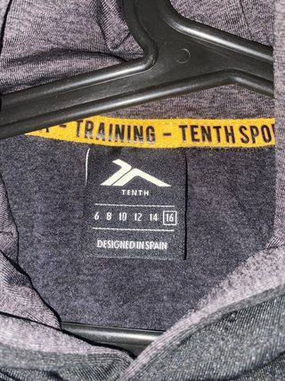 Sudadera Tenth Sport Negra Gris Blanca