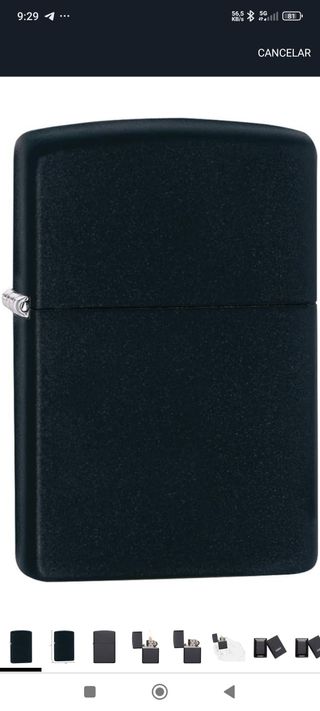 zipo color negro y grabado