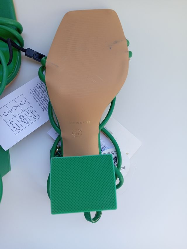 Sandali Calliope verdi tacco alto tg. 37