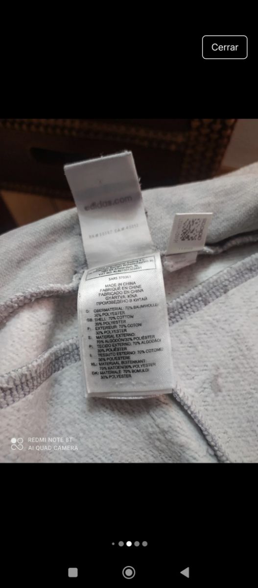 Pantalón chándal Adidas gris banda lateral verde