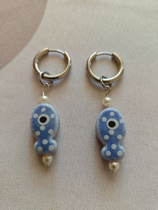 Pendientes de pez cerámica