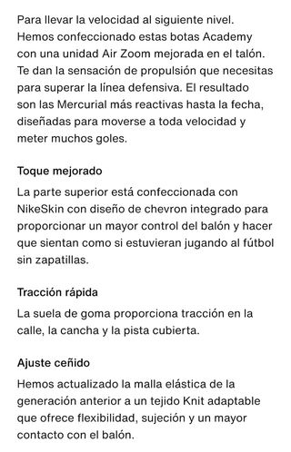 Botas Nike Mercurial Vapor 15 Club Talla 33,5eu