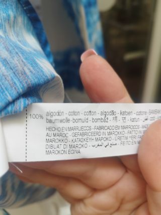 Camisa Zara Algodón Estampada Azul