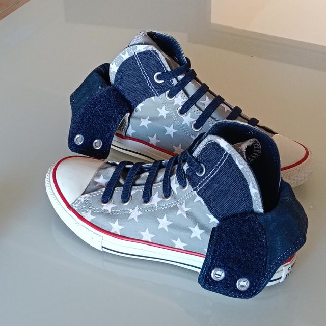 Converse Unisex Tg 36 Stelle Blu/Grigio