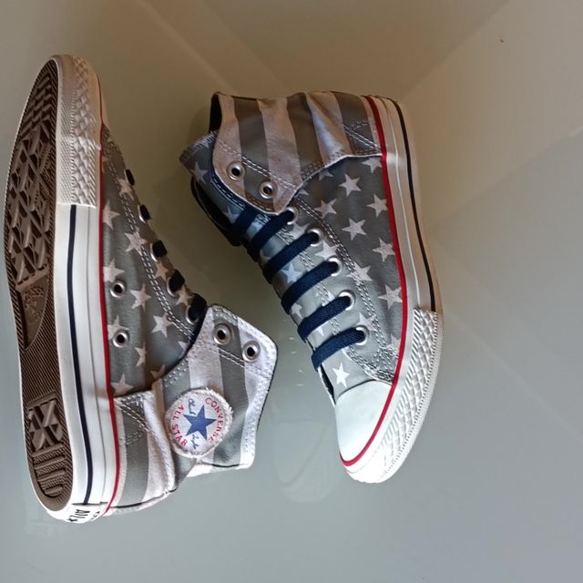 Converse Unisex Tg 36 Stelle Blu/Grigio