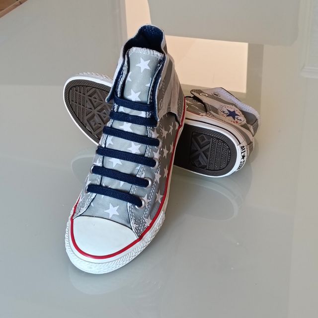 Converse Unisex Tg 36 Stelle Blu/Grigio