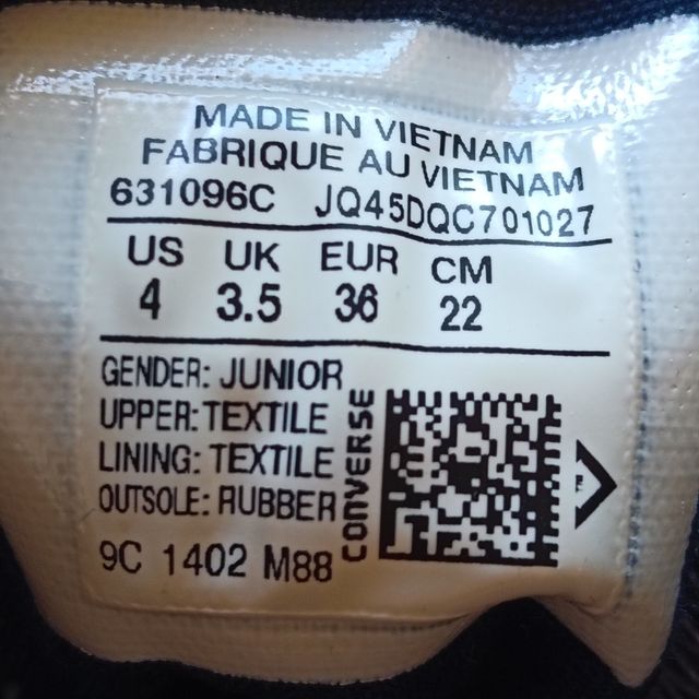 Converse Unisex Tg 36 Stelle Blu/Grigio