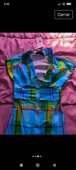 Vestido Uterqüe cuadros multicolor