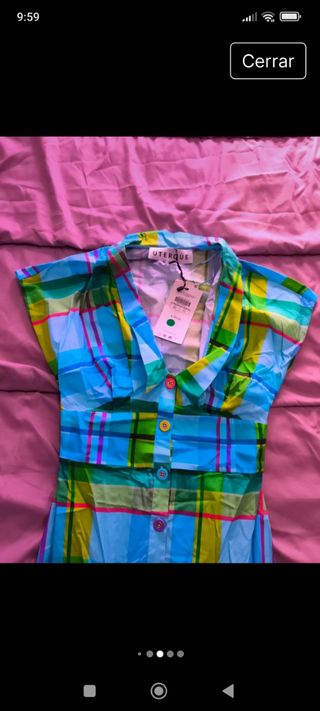 Vestido Uterqüe cuadros multicolor