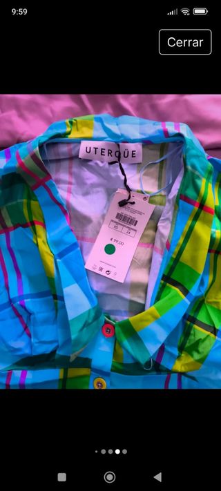 Vestido Uterqüe cuadros multicolor