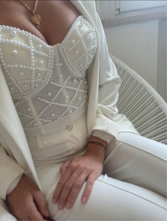 Corpetto donna perline