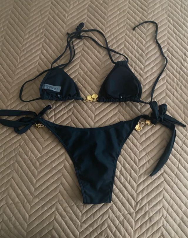 Bikini nero con conchiglie dorate ULTIMO PREZZO