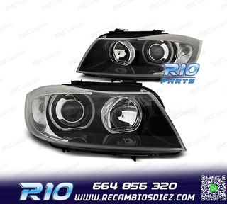 FAROS BMW E90 91 05-08 OJOS ANGEL LED CCFL FONDO NEGRO