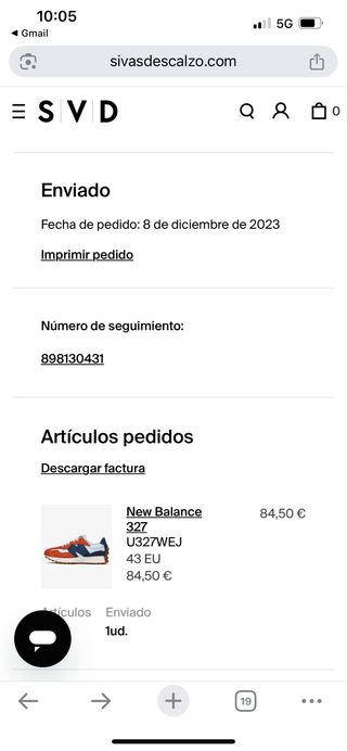 New Balance 327 Talla 43 Azul/Rojo