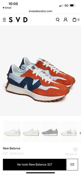 New Balance 327 Talla 43 Azul/Rojo