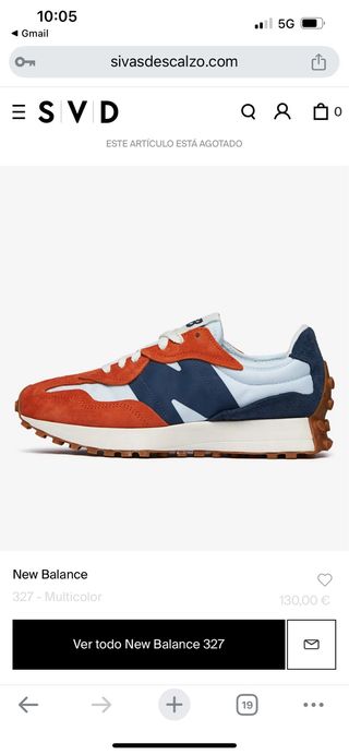 New Balance 327 Talla 43 Azul/Rojo