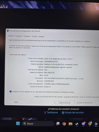 Portátil Gaming Acer Nitro 5 3050ti +Monitor 144hz