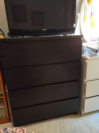 Cajonera Ikea 4 cajones negra