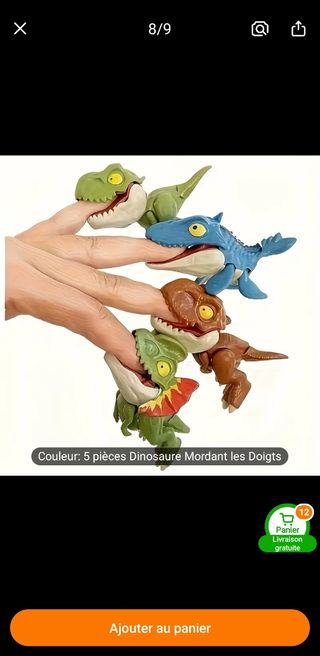6 Piezas Dinosaurio Mordiendo Dedos