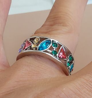 Anillo Boho Aro Piedras Multicolor