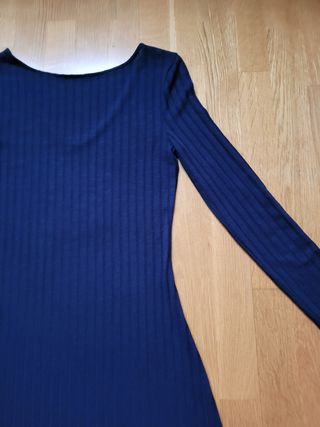 Vestido azul marino Zara manga larga