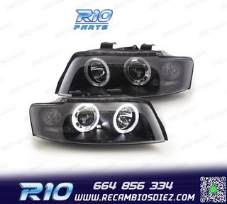 FAROS AUDI A4 B6 00-04 OJOS ANGEL CCFL FONDO NEGRO