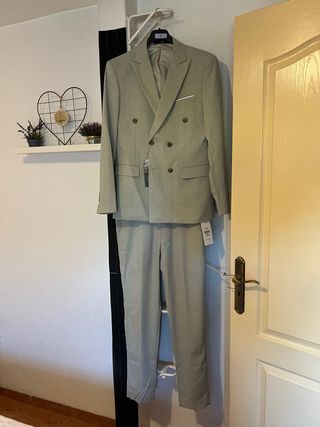 Traje JVZ hombre talla M color gris menta