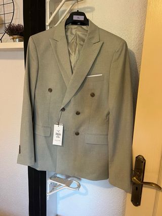Traje JVZ hombre talla M color gris menta