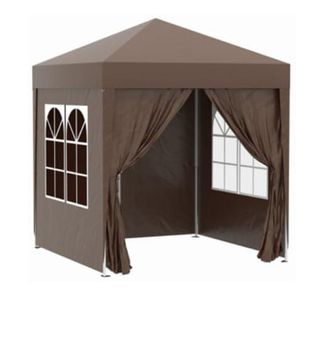 Carpa Plegable Marrón con Ventanas
