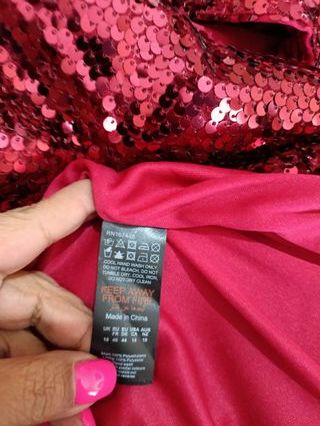 Vestido Lentejuelas Rojo Desigual Talla 46