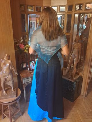 Vestido de fiesta negro y azul