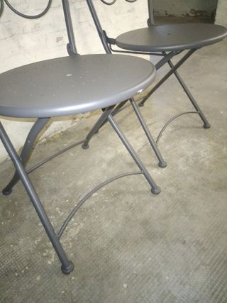 Sedie pieghevoli in metallo grigio