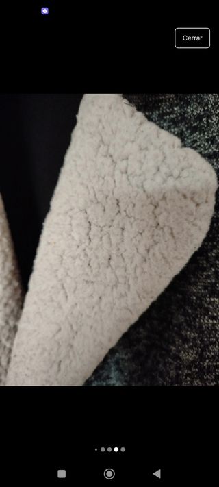 Abrigo de paño gris y blanco calentito con bolsill