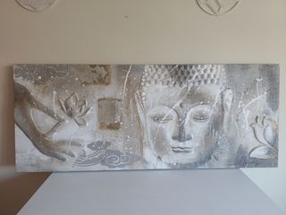 Cuadro Buda Decorativo Beige y Blanco