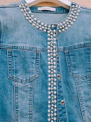 Chaqueta vaquera Goodies con perlas Talla S