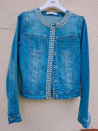 Chaqueta vaquera Goodies con perlas Talla S